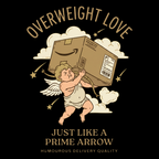 Overweight Love Cupid With Box Just Like A Prime Arrow Humorous Delivery Quality