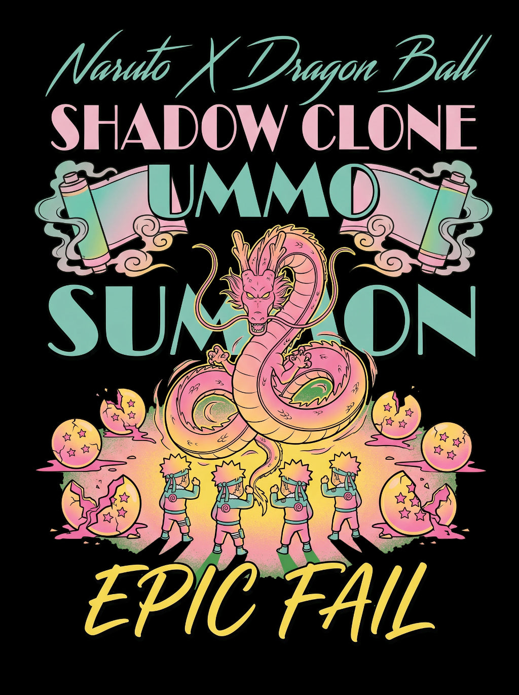 Naruto X Dragon Ball Shadow Clone Summon Epic Fail Graphic
